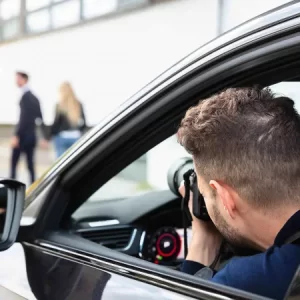 surveillance investigator following couple