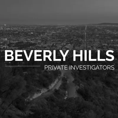 Black white image of Beverly Hills City Scape