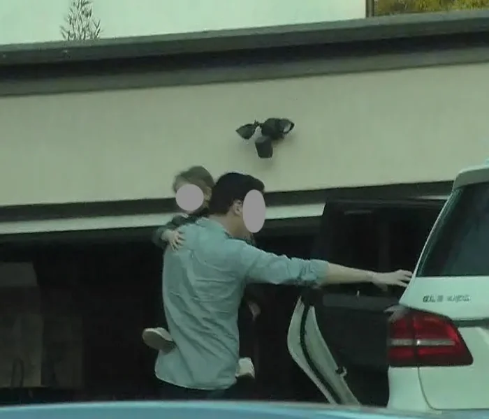 father leaving child with an unknown childcare provider