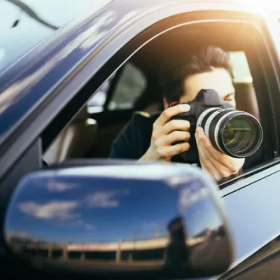 investigator using a camera